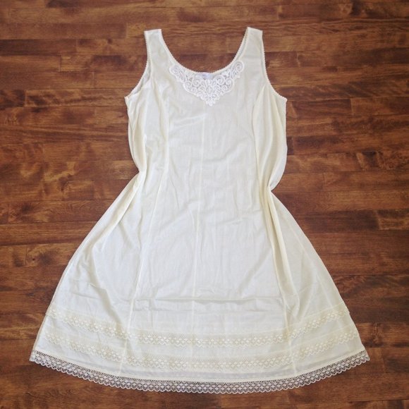 VINTAGE Image - Ivory Slip Dress - Picture 1 of 8